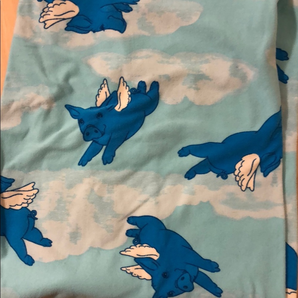 Blue flying pigs Lularoe tc leggings